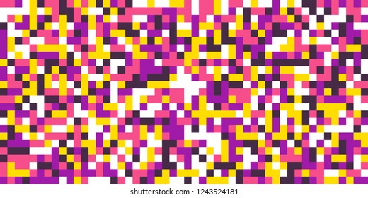 Color Halftone Background. Abstract Multicolor Texture with Squares for Print, Banner, Card, Web and Mobile Applications. Modern Tech Halftone Pattern with Color Pixels. Vector Texture.