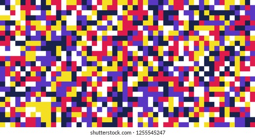 Color Halftone Background. Abstract Multicolor Texture with Squares for Print, Banner, Card, Web and Mobile Applications. Trendy Tech Halftone Pattern with Color Pixels. Vector Texture.