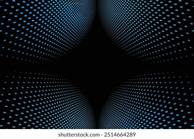 Color Half-tone blue dots are arranged in order to extend the space background