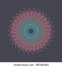 Color halftone circle. Vector abstract design element.