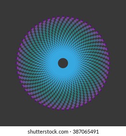 Color halftone circle. Vector abstract design element.