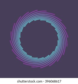 Color halftone circle. Vector abstract design element.