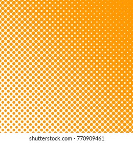 Color halftone halftone dot pattern background - vector graphic design from orange circles in varying sizes on white background