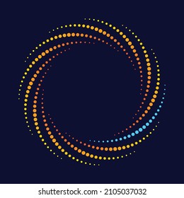 Color de los puntos de semitono en círculo. Resumen del fondo vectorial.