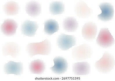 Color Halftone Fluid Shape Frame Set