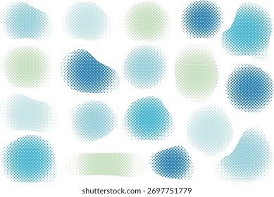 Conjunto de marco de forma fluida de semitono de color azul
