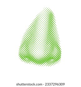 Color Halftone Human Nose isolated on white background. Front view. Vector