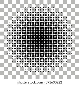 Color Halftone On Transparent Background. Vector Template