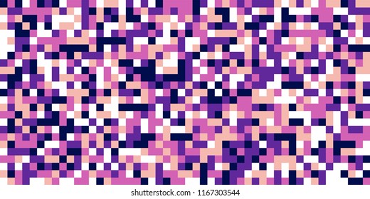 Color Halftone Pattern. Abstract Digital Texture with Color Squares for Print, Banner, Card, Web and Mobile Applications. Trendy Tech Halftone Pattern with Color Pixels. Vector Texture.