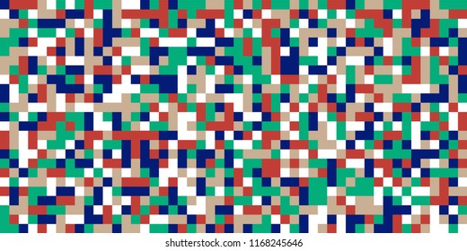 Color Halftone Pattern. Abstract Digital Texture with Color Squares for Print, Banner, Card, Web and Mobile Applications. Trendy Tech Halftone Pattern with Color Pixels. Vector Texture.