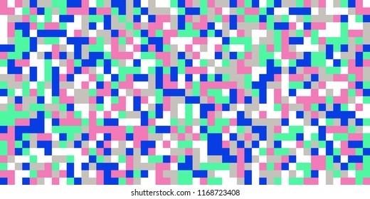 Color Halftone Pattern. Abstract Digital Texture with Color Squares for Print, Banner, Card, Web and Mobile Applications. Retro Tech Halftone