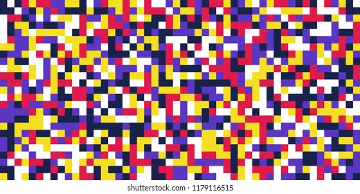 Color Halftone Pattern. Abstract Digital Texture with Color Squares for Print, Banner, Card, Web and Mobile Applications. Vintage Tech Halftone