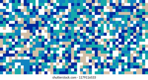 Color Halftone Pattern. Abstract Digital Texture with Color Squares for Print, Banner, Card, Web and Mobile Applications. Modern Tech Halftone Pattern with Color Pixels. Vector Texture.