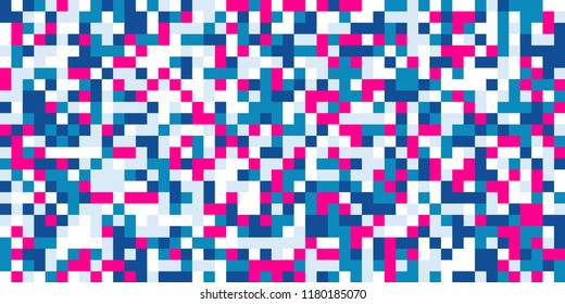 Color Halftone Pattern. Abstract Digital Texture with Color Squares for Print, Banner, Card, Web and Mobile Applications. Vintage Tech Halftone Pattern with Color Pixels. Vector Texture.