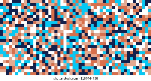 Color Halftone Pattern. Abstract Digital Texture with Color Squares for Print, Banner, Card, Web and Mobile Applications. Trendy Tech Halftone Pattern with Color Pixels. Vector Texture.