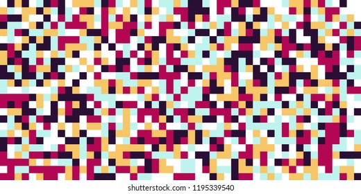 Color Halftone Pattern. Abstract Digital Texture with Color Squares for Print, Banner, Card, Web and Mobile Applications. Vintage Tech Halftone Pattern with Color Pixels. Vector Texture.