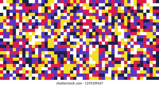 Color Halftone Pattern. Abstract Digital Texture with Color Squares for Print, Banner, Card, Web and Mobile Applications. Modern Tech Halftone Pattern with Color Pixels. Vector Texture.