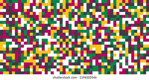 Color Halftone Pattern. Abstract Digital Texture with Color Squares for Print, Banner, Card, Web and Mobile Applications. Vintage Tech Halftone Pattern with Color Pixels. Vector Texture.