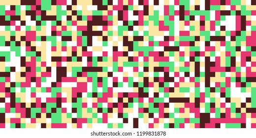 Color Halftone Pattern. Abstract Digital Texture with Color Squares for Print, Banner, Card, Web and Mobile Applications. Modern Tech Halftone Pattern with Color Pixels. Vector Texture.
