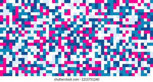 Color Halftone Pattern. Abstract Digital Texture with Color Squares for Print, Banner, Card, Web and Mobile Applications. Trendy Tech Halftone Pattern with Color Pixels. Vector Texture.
