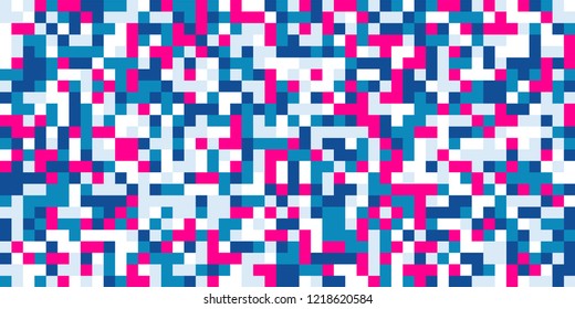 Color Halftone Pattern. Abstract Digital Texture with Color Squares for Print, Banner, Card, Web and Mobile Applications. Vintage Tech Halftone