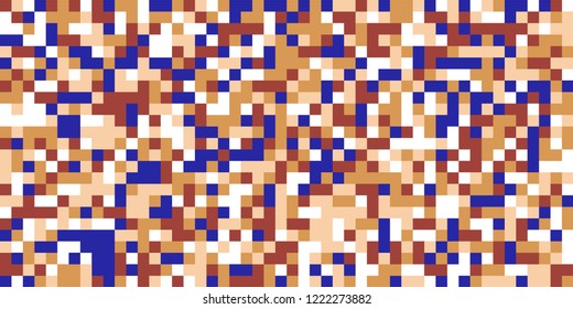 Color Halftone Pattern. Abstract Digital Texture with Color Squares for Print, Banner, Card, Web and Mobile Applications. Trendy Tech Halftone Pattern with Color Pixels. Vector Texture.