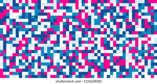 Color Halftone Pattern. Abstract Digital Texture with Color Squares for Print, Banner, Card, Web and Mobile Applications. Retro Tech Halftone Pattern with Color Pixels. Vector Texture.