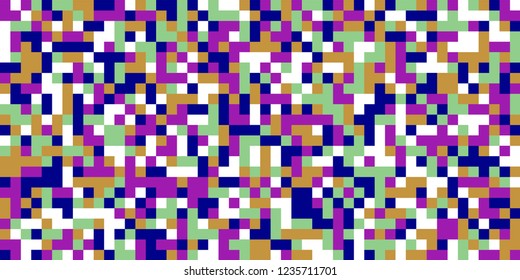 Color Halftone Pattern. Abstract Digital Texture with Color Squares for Print, Banner, Card, Web and Mobile Applications. Modern Tech Halftone Pattern with Color Pixels. Vector Texture.