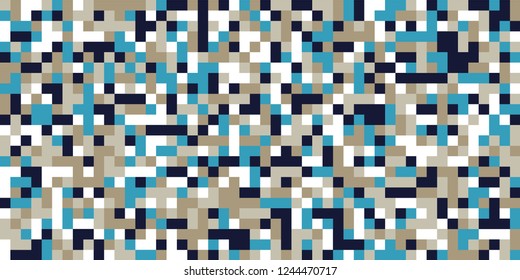 Color Halftone Pattern. Abstract Digital Texture with Color Squares for Print, Banner, Card, Web and Mobile Applications. Retro Tech Halftone