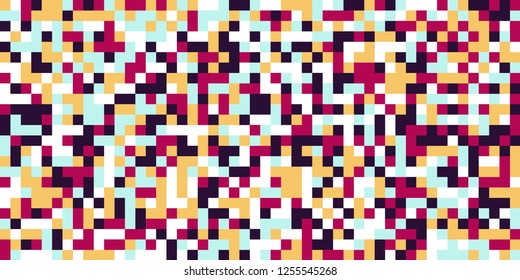 Color Halftone Pattern. Abstract Digital Texture with Color Squares for Print, Banner, Card, Web and Mobile Applications. Retro Tech Halftone