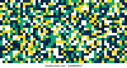 Color Halftone Pattern. Abstract Digital Texture with Color Squares for Print, Banner, Card, Web and Mobile Applications. Trendy Tech Halftone Pattern with Color Pixels. Vector Texture.