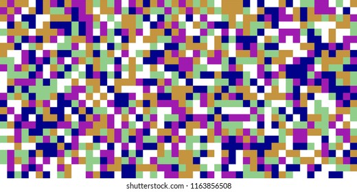Color Halftone Pattern. Abstract Multicolor Texture with Squares for Print, Banner, Card, Web and Mobile Applications. Retro Tech Halftone Pattern with Color Pixels. Vector Texture.