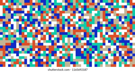 Color Halftone Pattern. Abstract Multicolor Texture with Squares for Print, Banner, Card, Web and Mobile Applications. Modern Tech Halftone
