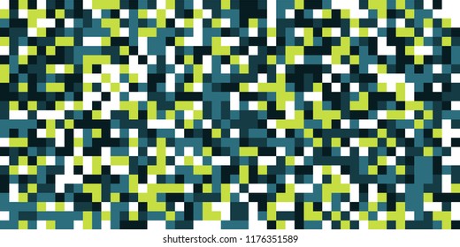 Color Halftone Pattern. Abstract Multicolor Texture with Squares for Print, Banner, Card, Web and Mobile Applications. Retro Tech Halftone Pattern with Color Pixels. Vector Texture.