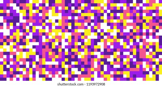 Color Halftone Pattern. Abstract Multicolor Texture with Squares for Print, Banner, Card, Web and Mobile Applications. Retro Tech Halftone Pattern with Color Pixels. Vector Texture.