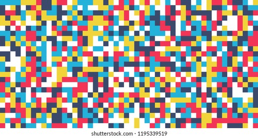 Color Halftone Pattern. Abstract Multicolor Texture with Squares for Print, Banner, Card, Web and Mobile Applications. Vintage Tech Halftone