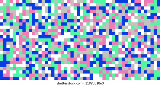 Color Halftone Pattern. Abstract Multicolor Texture with Squares for Print, Banner, Card, Web and Mobile Applications. Retro Tech Halftone Pattern with Color Pixels. Vector Texture.