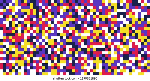 Color Halftone Pattern. Abstract Multicolor Texture with Squares for Print, Banner, Card, Web and Mobile Applications. Vintage Tech Halftone