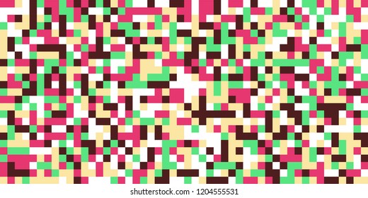 Color Halftone Pattern. Abstract Multicolor Texture with Squares for Print, Banner, Card, Web and Mobile Applications. Retro Tech Halftone Pattern with Color Pixels. Vector Texture.