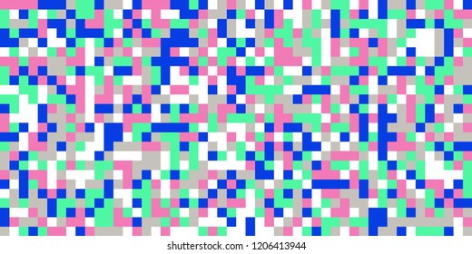 Color Halftone Pattern. Abstract Multicolor Texture with Squares for Print, Banner, Card, Web and Mobile Applications. Trendy Tech Halftone Pattern with Color Pixels. Vector Texture.