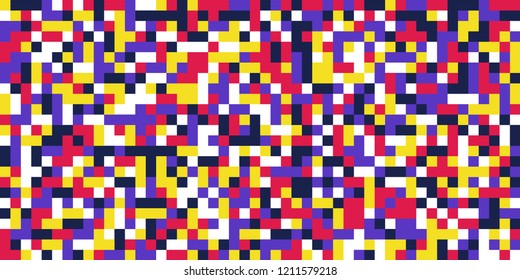 Color Halftone Pattern. Abstract Multicolor Texture with Squares for Print, Banner, Card, Web and Mobile Applications. Modern Tech Halftone Pattern with Color Pixels. Vector Texture.