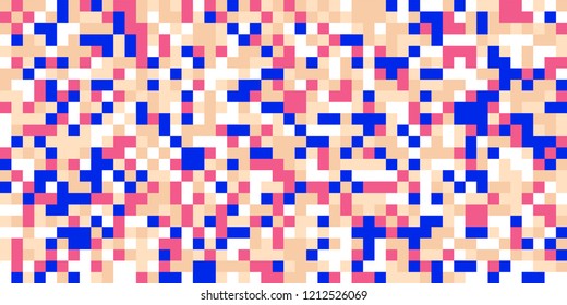 Color Halftone Pattern. Abstract Multicolor Texture with Squares for Print, Banner, Card, Web and Mobile Applications. Modern Tech Halftone Pattern with Color Pixels. Vector Texture.