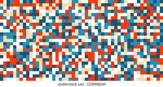 Color Halftone Pattern. Abstract Multicolor Texture with Squares for Print, Banner, Card, Web and Mobile Applications. Trendy Tech Halftone Pattern with Color Pixels. Vector Texture.