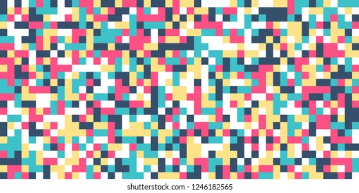 Color Halftone Pattern. Abstract Multicolor Texture with Squares for Print, Banner, Card, Web and Mobile Applications. Retro Tech Halftone