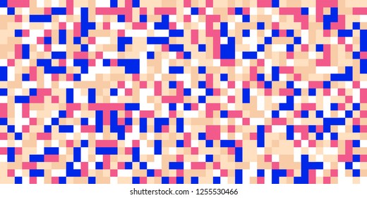 Color Halftone Pattern. Abstract Multicolor Texture with Squares for Print, Banner, Card, Web and Mobile Applications. Retro Tech Halftone Pattern with Color Pixels. Vector Texture.