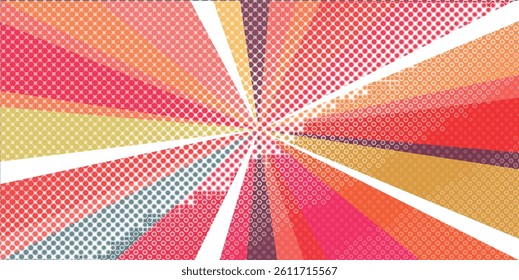 Color Halftone Reticting Comic Background