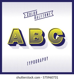 color halftone typography vector a,b,c