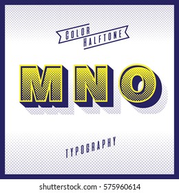 color halftone typography vector m.n.o