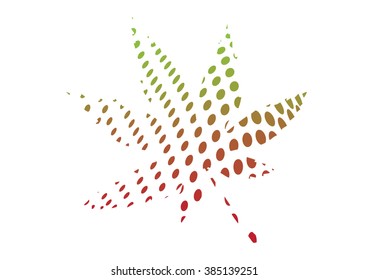 color halftone vector maple leaf