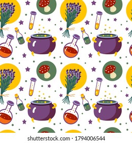 Color halloween pattern, seamless, decorative design, vector illustration